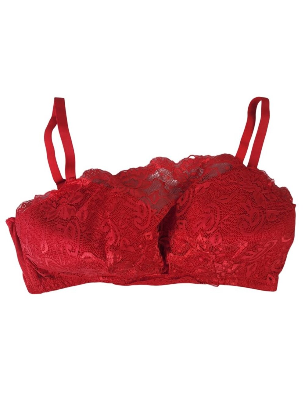 Valmont Lace Cami Bralette Bra Red 44DD Wirefree Full Coverage Soft Cup #86858